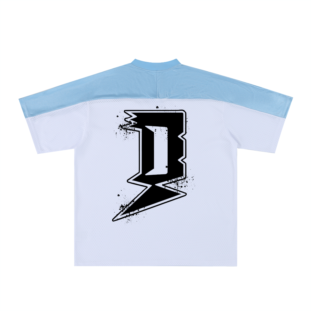 Oversized Mesh V-Neck Jersey
